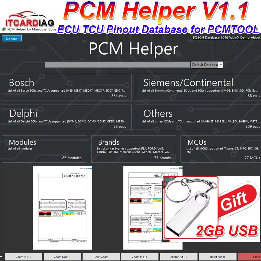 PCMhelper ECU TCU Pinouts for PCM TOOL Pinout Software Database for PCM Flash User  PCM Helper Software on for Bench Boot