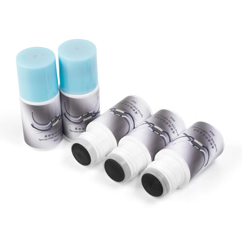 

5pcs/set Microblading Eyebrow Ruler Ink 20ml Mapping Brow String Tattoo Pigment Wipe Bottle Makeup Black/White/Brown/Red/Purple