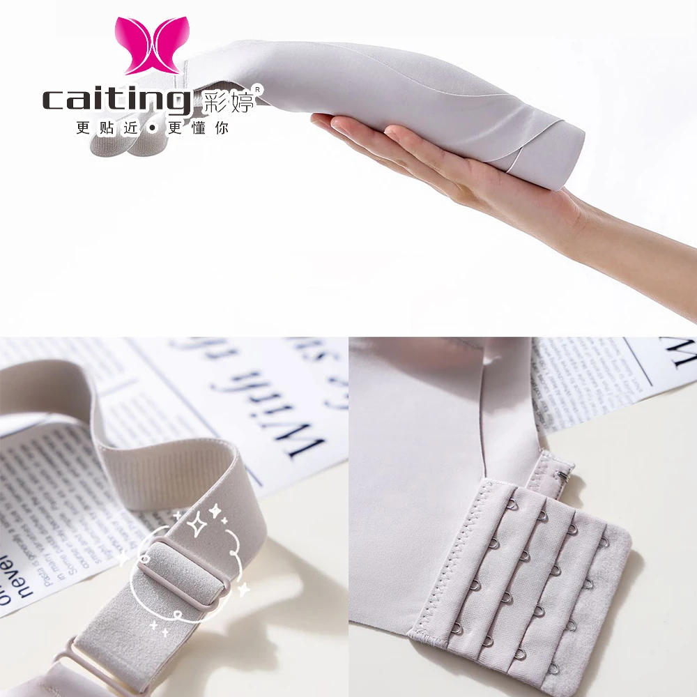 CAITING Dámská sexy sportovní podprsenka s krajkou, bez kostic, bez kostic, top na jógu - náhled 3