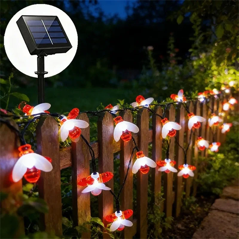

Solar Honeybee LED String Lights 8 Modes Outdoor Bee Lights Garden Fence Patio Treelawn Tree Wedding Party Camping Decoration