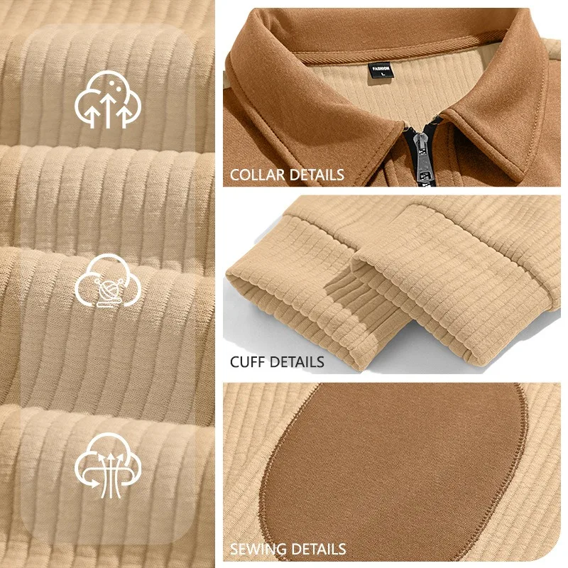 Men's-1/4-Zip-Polo-Collar-Sweatshirt-Color-Block-Patchwork-Ribbed-Knit-Long-Sleeve-Pullover-Casual-Autumn-Winter-Warm-Sweater