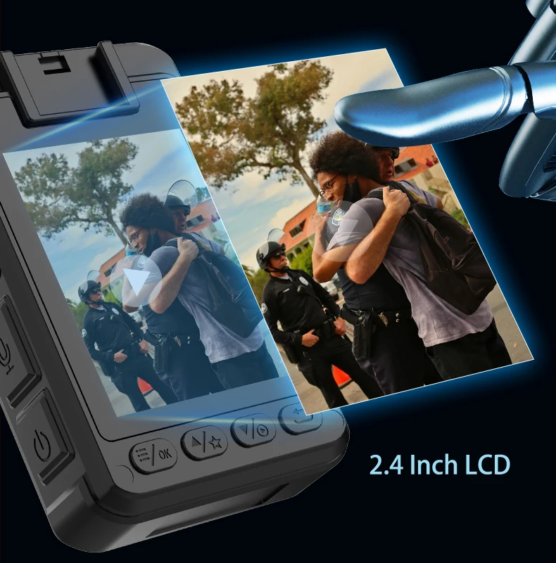 4G 2.4 Inch LCD 32GB Memory Wifi Live Streaming1440P HD Body Worn  GPS Real Positioning Night Vision