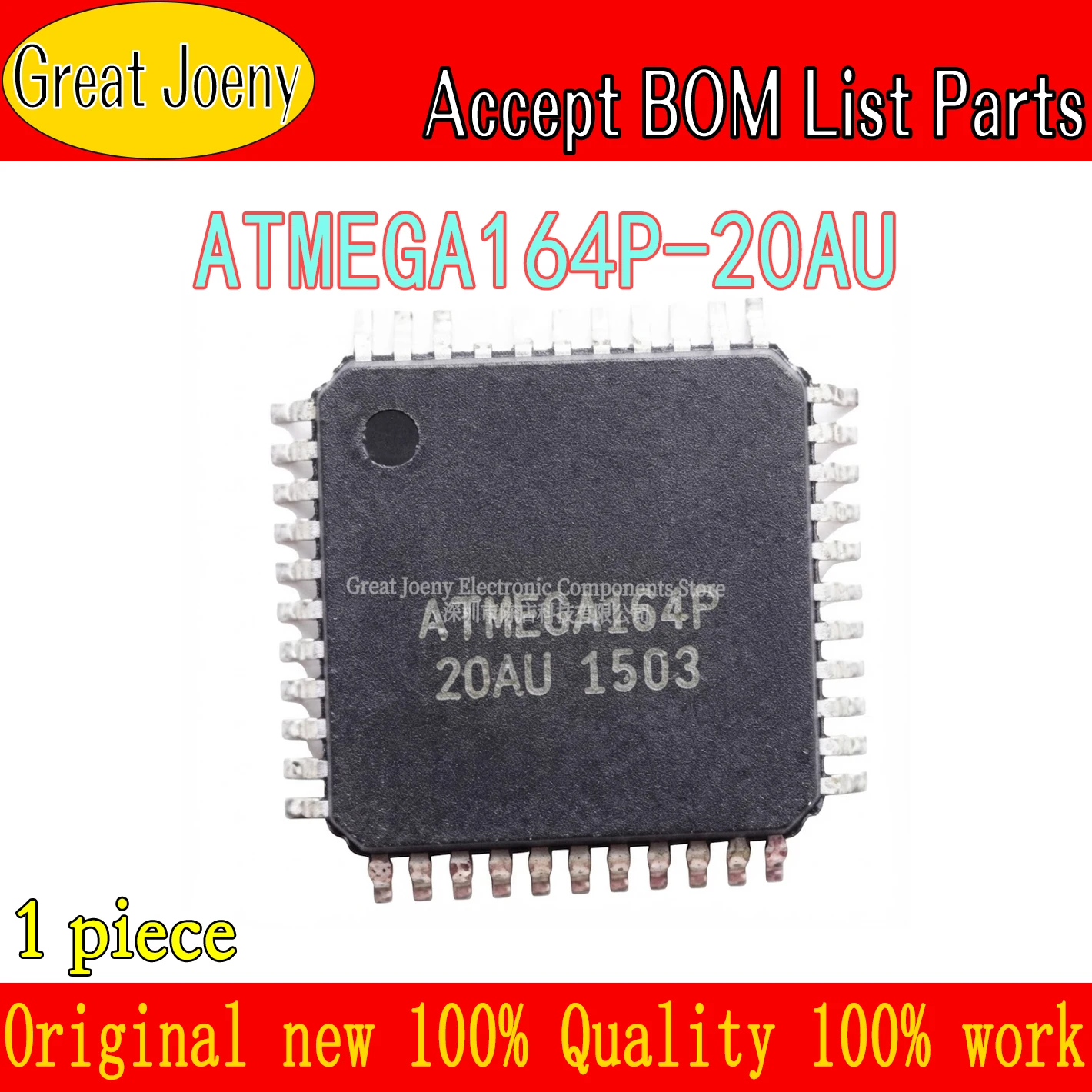 100% New ATMEGA164P ATMEGA164P-20AU ATMEGA164 IC MCU Chipset TQFP-44 Chipset Bulk Best Price