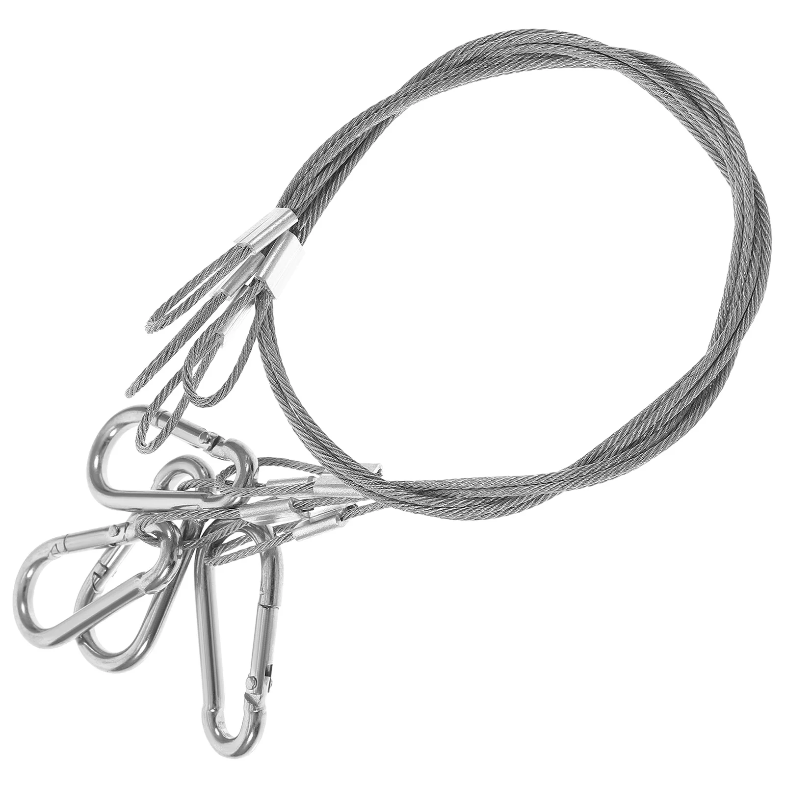 Stainless Steel Cable Lock Set 4 Pcs Thin Security Rope with Carabiner for Outdoor Gear Stage