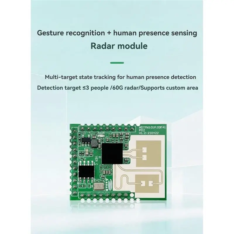 

60Ghz Millimeter Wave Radar Module Gesture Recognition 3D Human Presence Detection Static Breathing Detection For Smart Home
