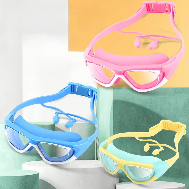 Protective Goggles for Boys and Girls Learning To Swim Anti Fog Large Frame Comfortable Silicone for Pool Beach Training view 3