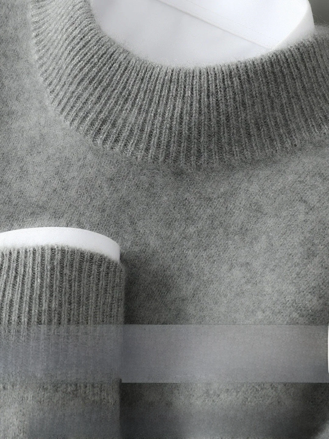 

Thiened Double Wool Knitted Sweater f High Collar Men's Sweater Autumn Winter Loose Overhead Knitted Camere Sweater