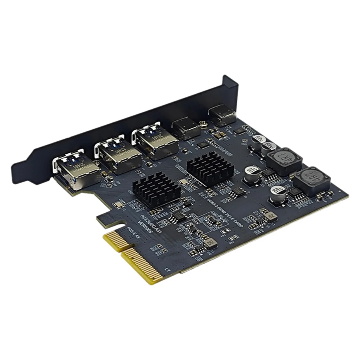 PCI Express X4 to 2Port Type C + 3 Port USB3.2 Gen2 10Gbps Adapter ASM3142 + VL822 Chip PCIE USB Expansion Card