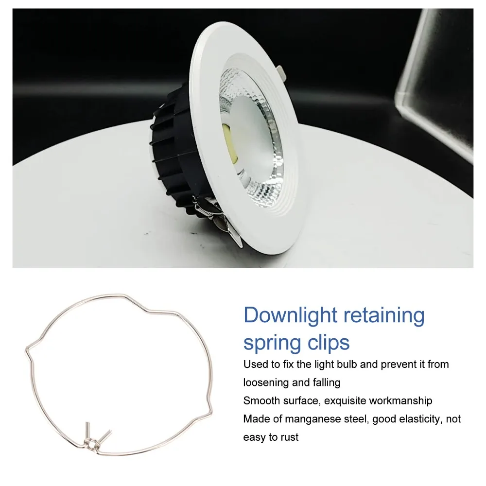 20pcs MR16 Downlight Retaining Spring Clips Manganese Steel 2.44×1.10×1.89in Lamp Retaining Spring Clips Recessed Light Clips