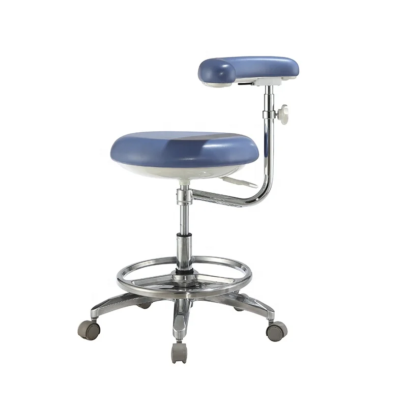 Medical Adjustable Height Deluxe Dental Stool Chair Armrest Footring Swivel Dentsit Dental Assistant Stool Chair