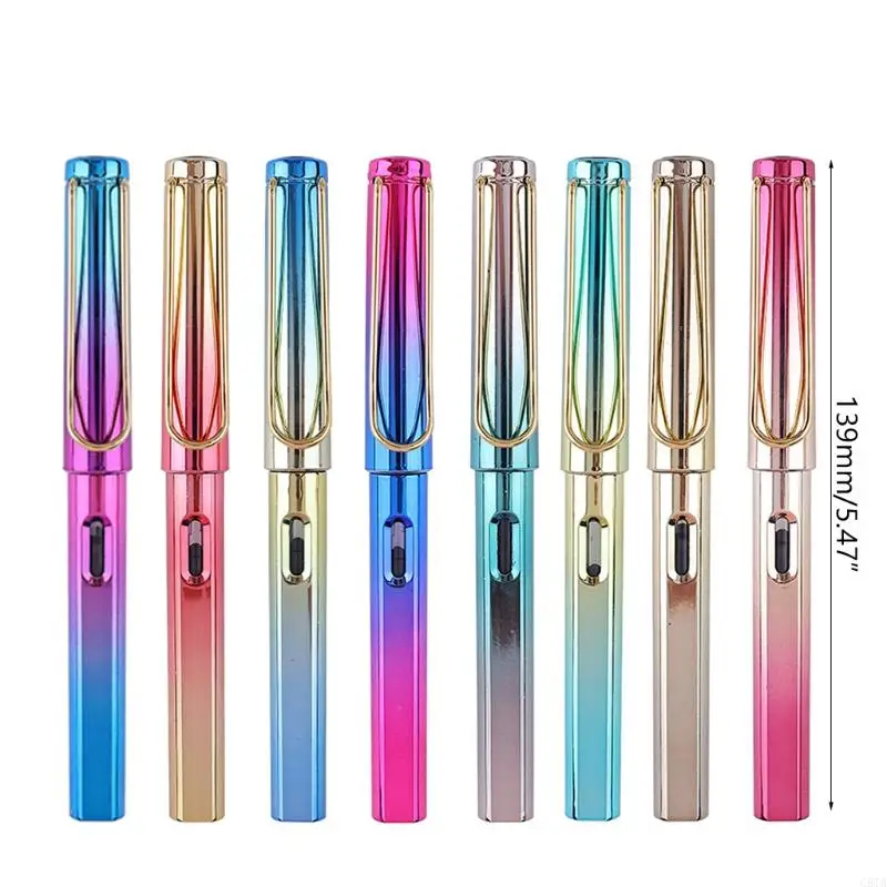 G8TA Metallic Piston-filled Fountain Pen Fine Nib Large Storage Capacity for Kids