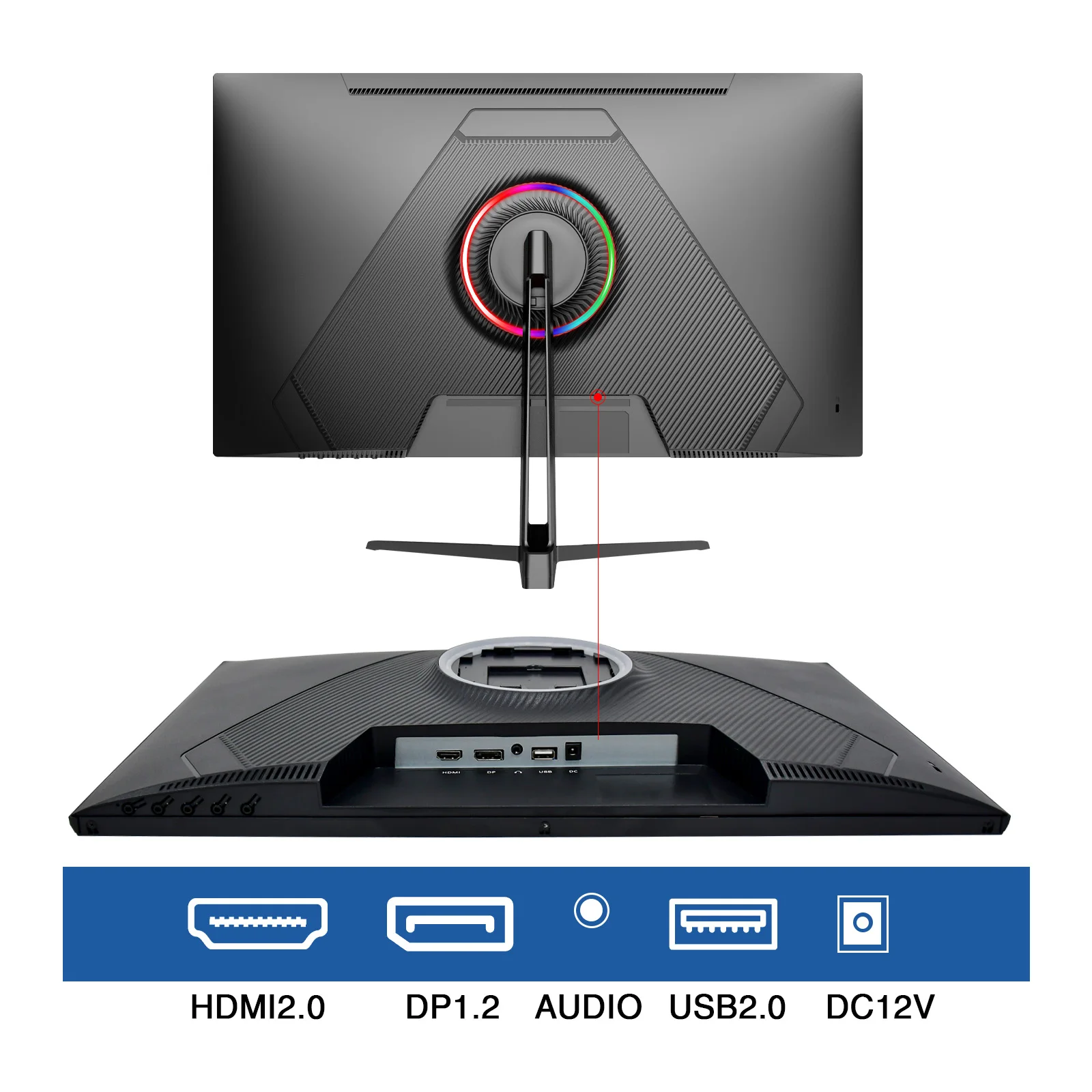 24 Inch RGB Light Bar Curved Gaming Monitor 75Hz 1K PC Display with Comfortable View for Computer Gamers