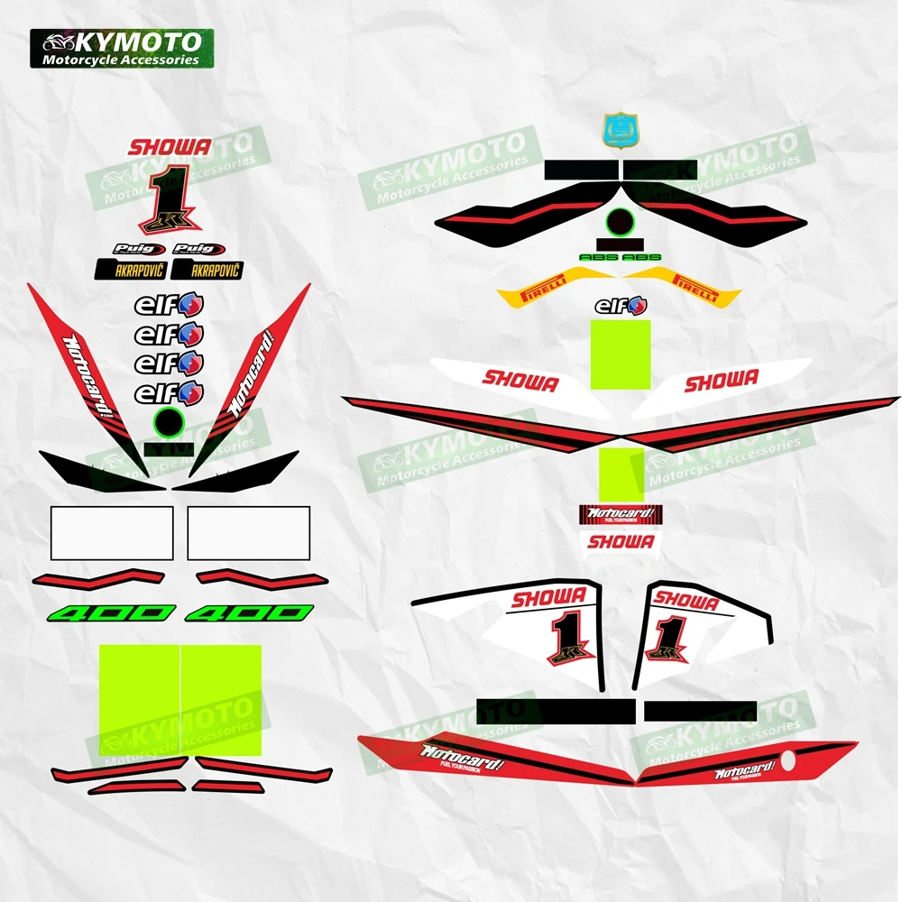 for Kawasaki NINJA 400 NINJA400 2021 Motorcycle Sticker Body Racing Decoration Fuel Tank Engine Logo Fairing Windshield Decal