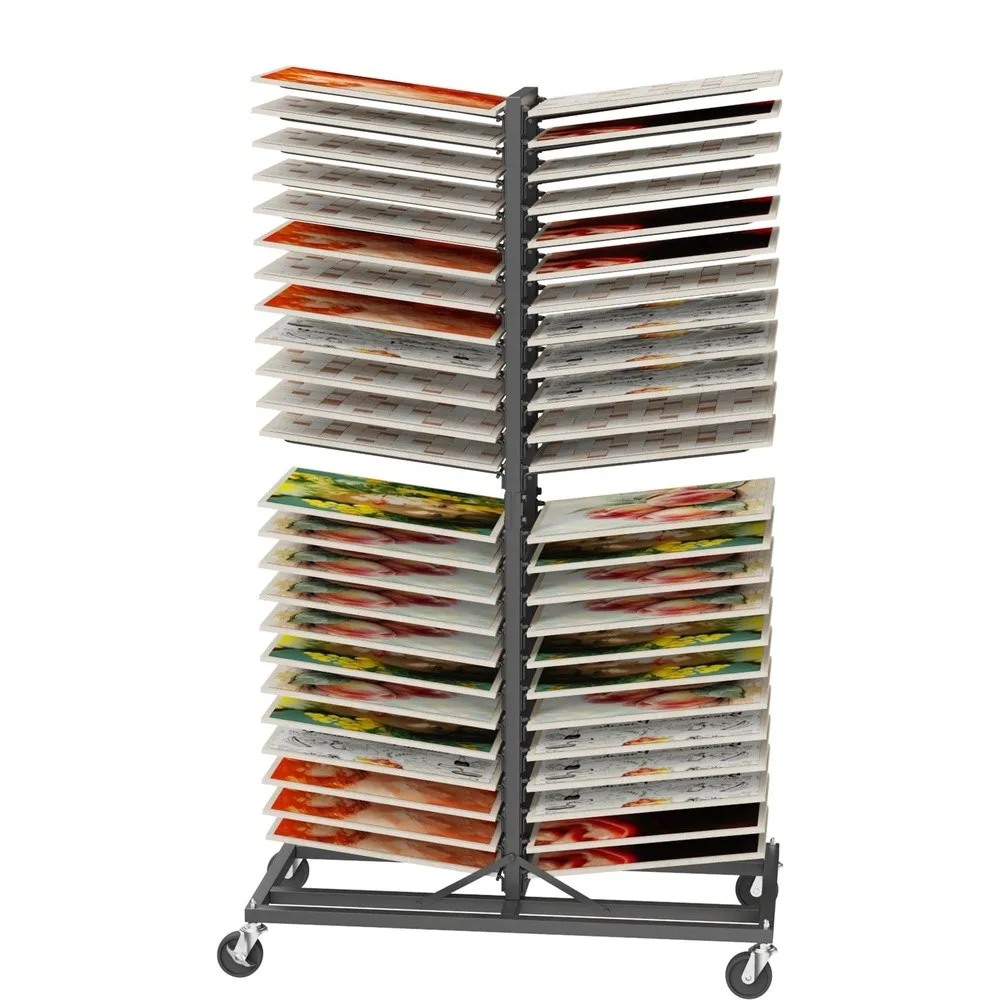 Art Drying Rack 48 Tier Cabinet Door Drying Rack Vertical Drying Storage Tower with Locking Casters for Classroom