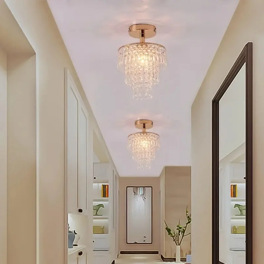 

Warm and Beautiful Crystal Chandelier Dining Room Bedroom Living Room Entrance Lighting Decoration Corridor Ceiling Lights