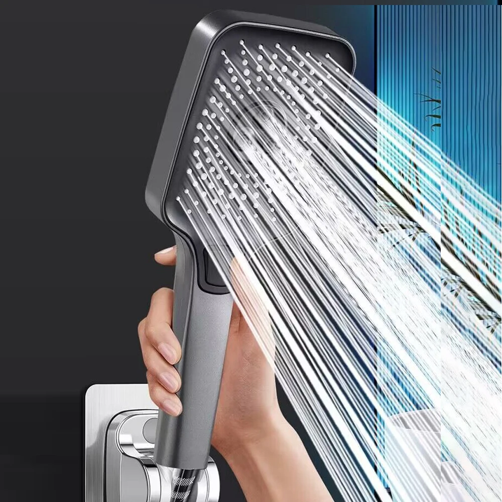 

3 Modes Gray Shower Head High Pressure Water Saving Rainfall Shower One-key Stop Water Handheld bathroom shower accessories