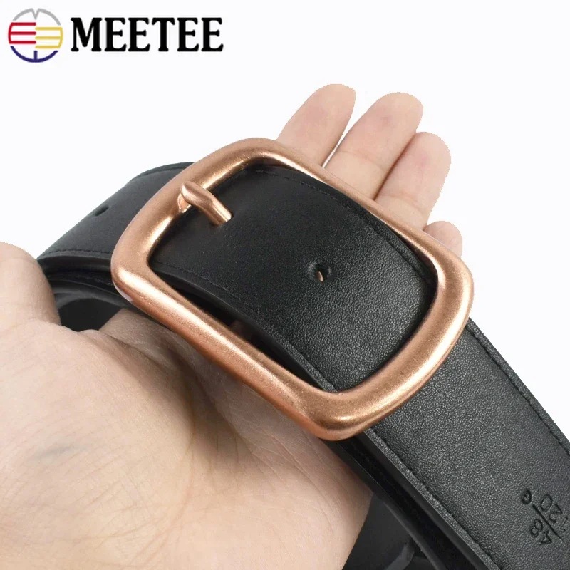 40mm Rose Gold Copper Metal Buckle Men&Women Belt Pin Buckles for 38-39mm Waistband Leather Jeans Hook DIY Garment Accessories
