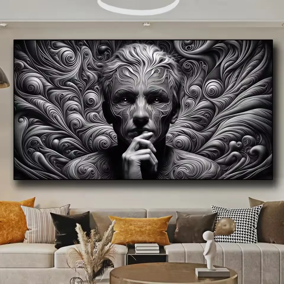 Black And White Abstract Man Diamond Art Painting DIY Full Embroidery Kit diamonds Mosaic Home Decor Cross Stitch Craft