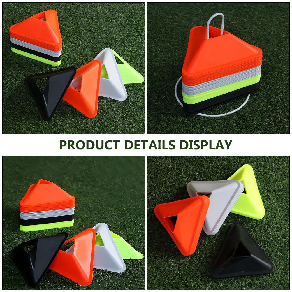 

20pcs Football Training Sign Plates Durable Triangle Soccer Obstacle Practical Sports Accessory For Skating Football Practice