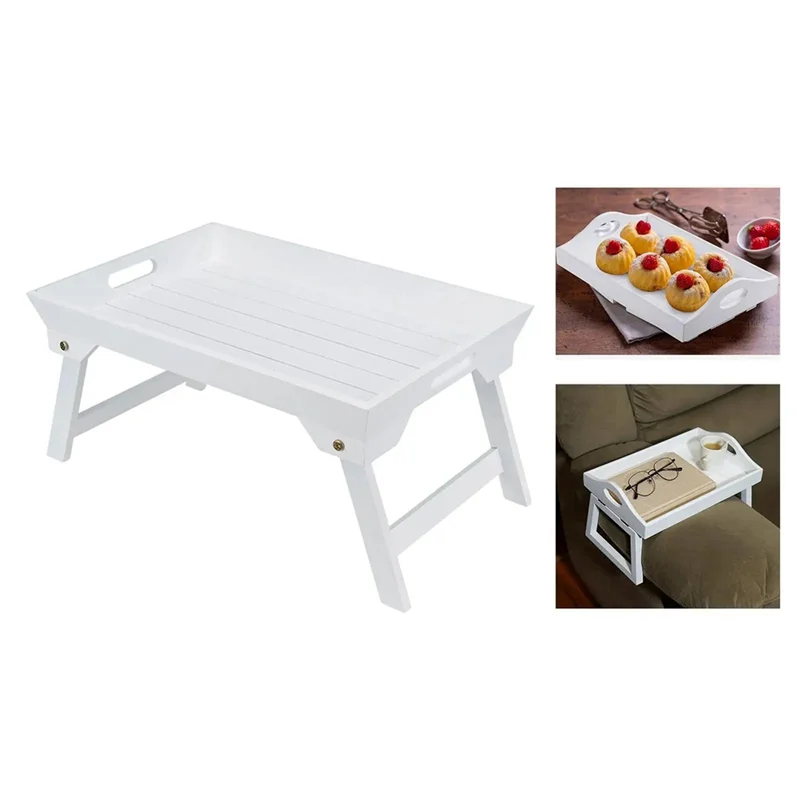 F-F Outdoor Folding Table,Wooden Lazy Dormitory Bed Laptop Small Table,Tray Camping Picnic Portable Thickened Desk Easy To Use W