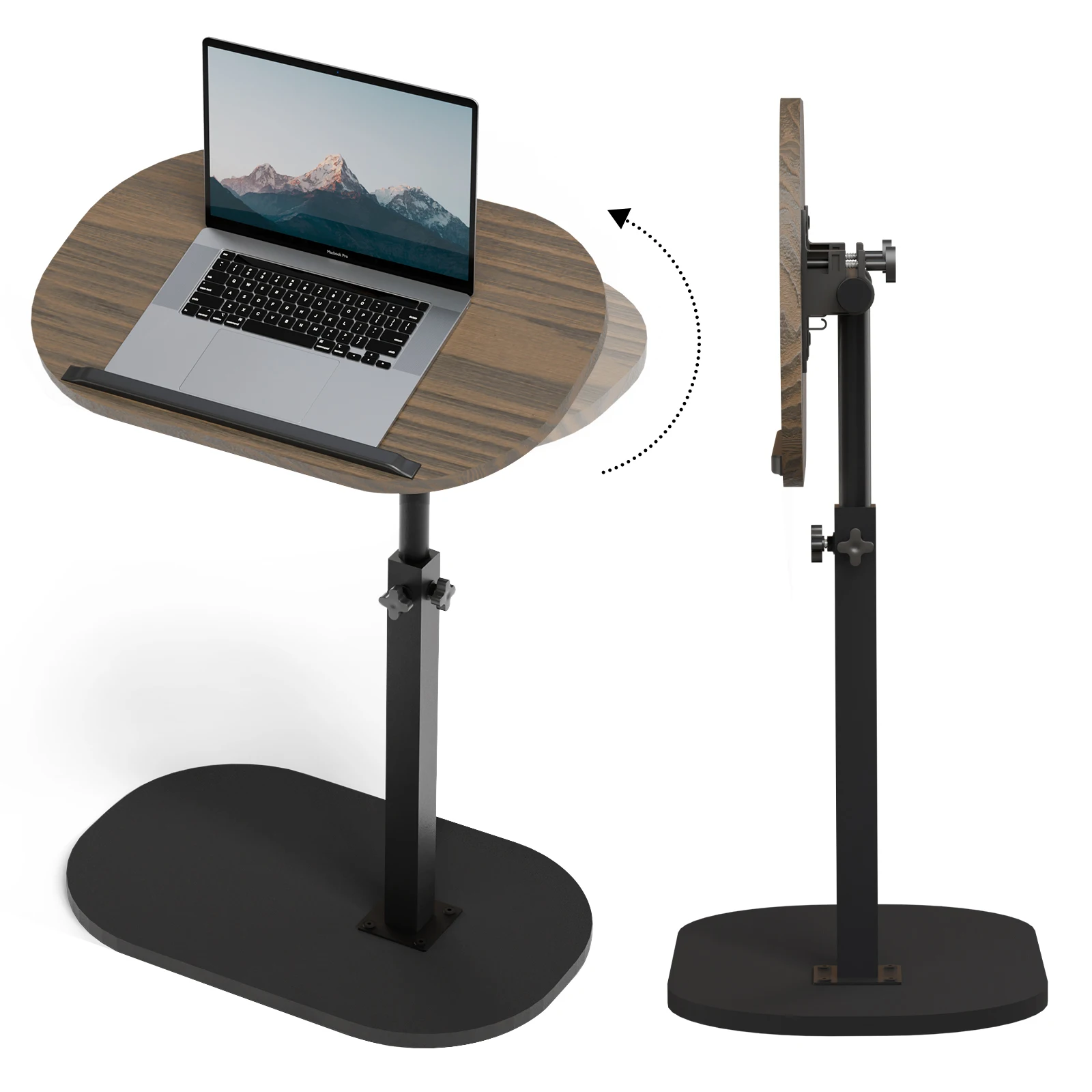 ROYGBIV tavolino a forma di C regolabile in altezza tavola rotante a 360 ° girevole in metallo Rack divano tavolo Idea