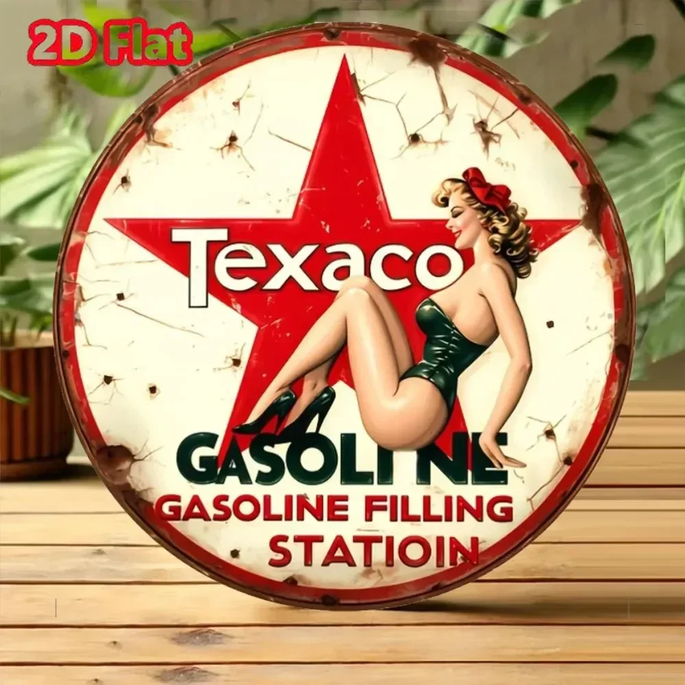 Weatherproof Texaco Gas Station Sign - A Must - Have for Retro Wall Decor