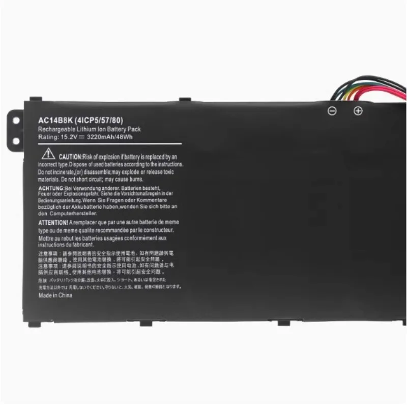 AC14B8K laptop battery, suitable for Acer V3-371G/372G E5-771G AN515-51/52 battery, new large capacity 15.3V 3220mAh