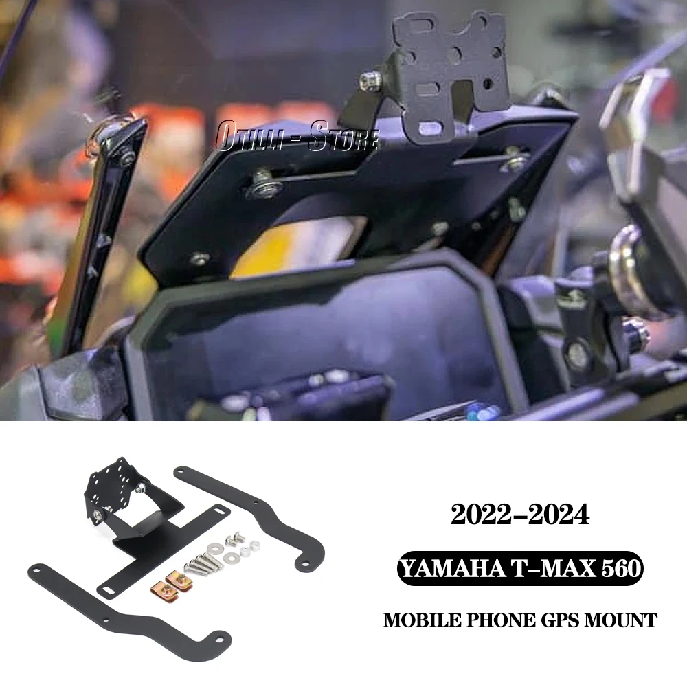 New 2022 2023 2024 T-MAX560 Motorcycle Windscren Bracket Mount Smartphone GPS Holder For YAMAHA TMAX 560 T-MAX 560 TMAX560