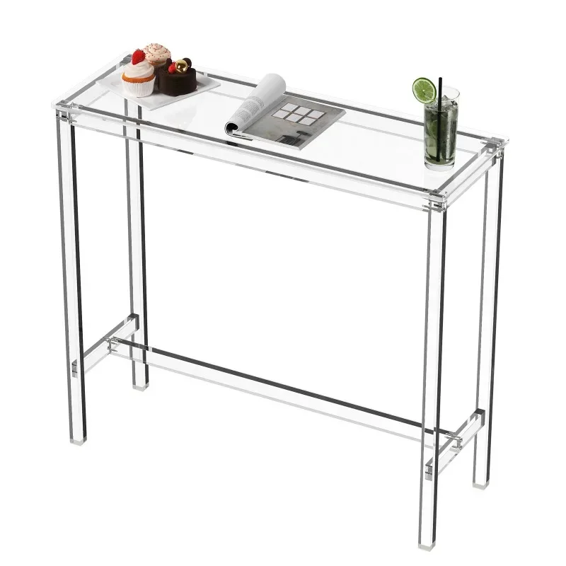 

Entrance table, living room side table, new Chinese transparent rectangular narrow table