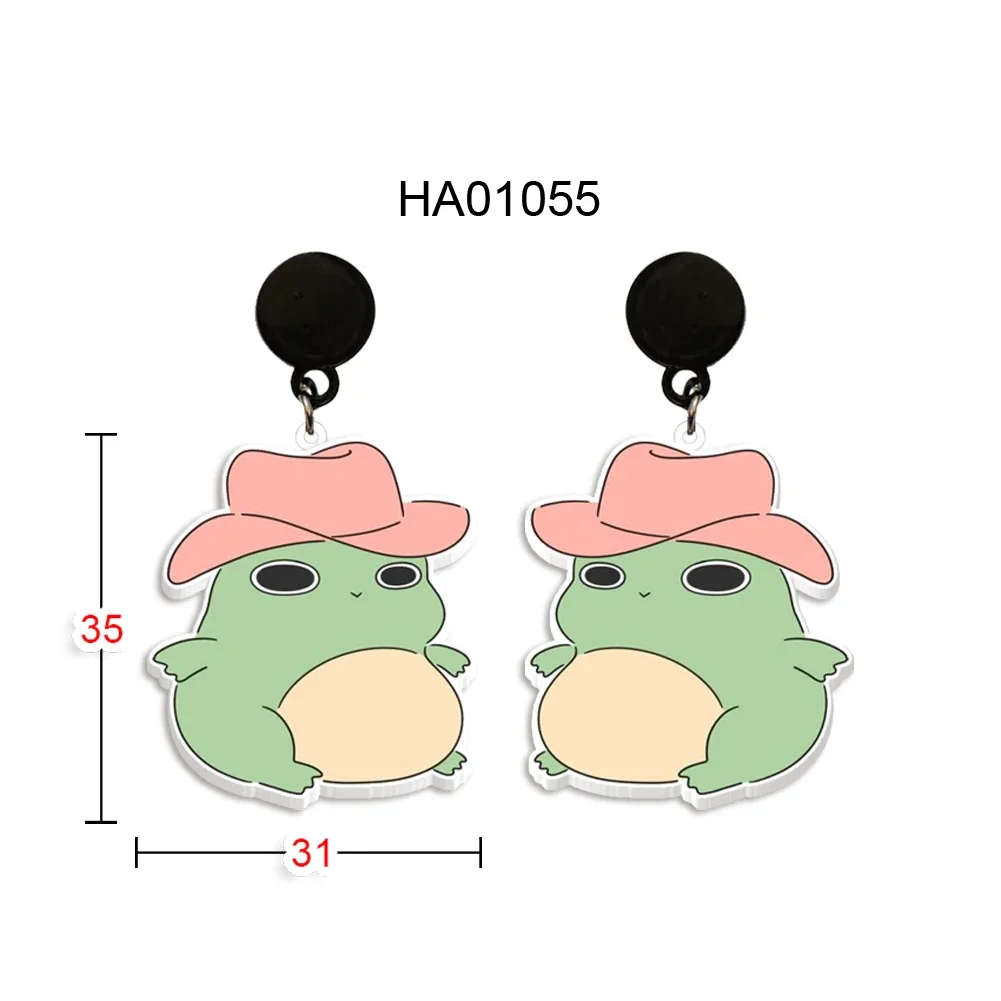 

Cute Women Frog Black Stud Earrings For Charm Gift Accessories Jewelry Decoration Cartoon Drop Earrings