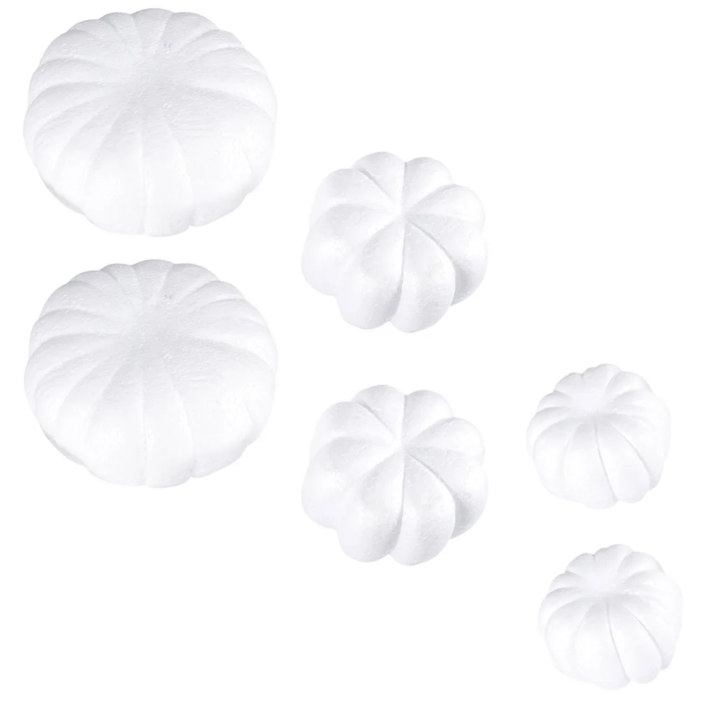 6 PCS Foam White Germ Pumpkin Craft Children Party Ornament Decoration Festival Handmade