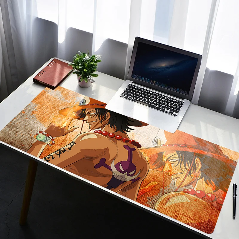 

Mouse Pad Computer Gamer PC Accessories HD Mousepad One Piece Portgas D Ace Rubber Non Slip Desk Mat Laptop Gamer Keyboard Pad