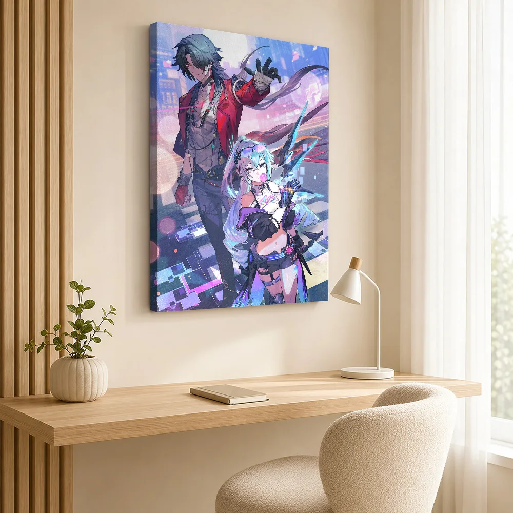 Honkai Star Rail Blade Silver Wolf Canvas Print Poster Personalized Photo Funny Animal Wall Paintings Decoration for Kids Room