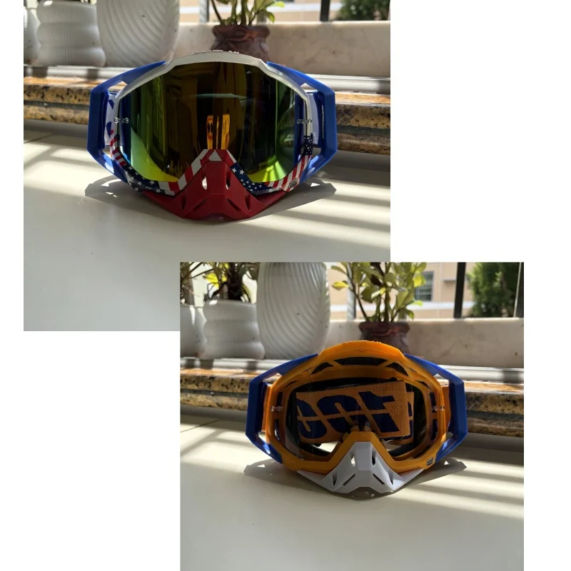 Men Women Motocross Goggles UV400 Wind Dust Protection Soft Foam Helmet Compatible for Dirt Bike ATV MTB Ski Snowmobile