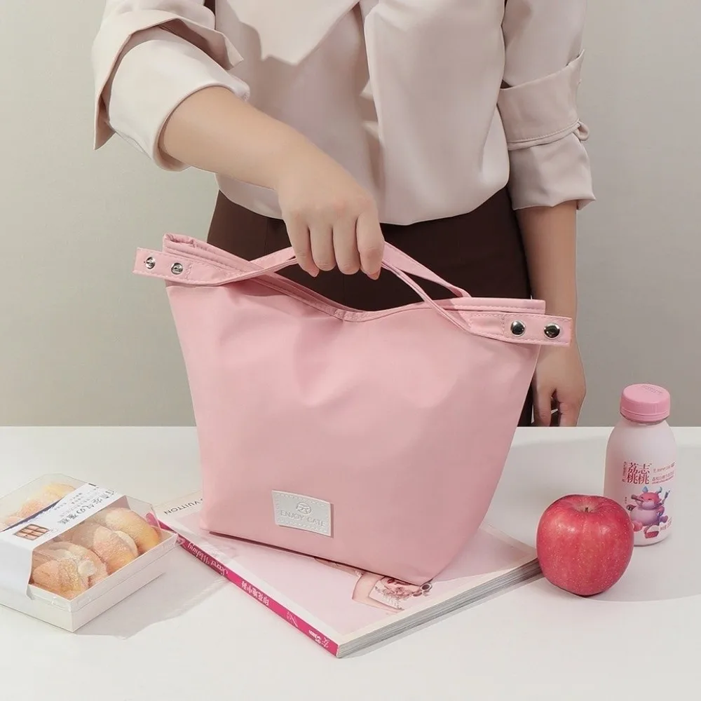 Portable Waterproof Lunch Box Bag Thickened Japanese Style Insulated Lunch Bag Large Capacity Lunch Box Tote Bag Office Workers