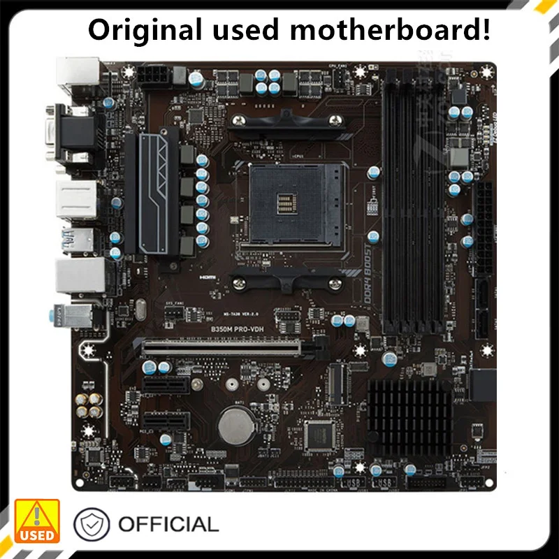 

For B350M PRO-VDH Motherboard Socket AM4 For AMD B350 DDR4 USB3.0 SATA3 Original Desktop Used Mainboard