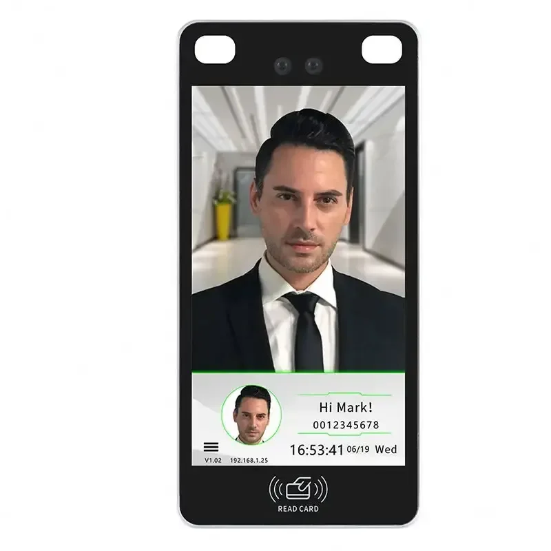 Waterproof 5 Inch Biometric Dynamic Facial Recognition Access Control Card Time Attendance TCP/IP Optional WIFI