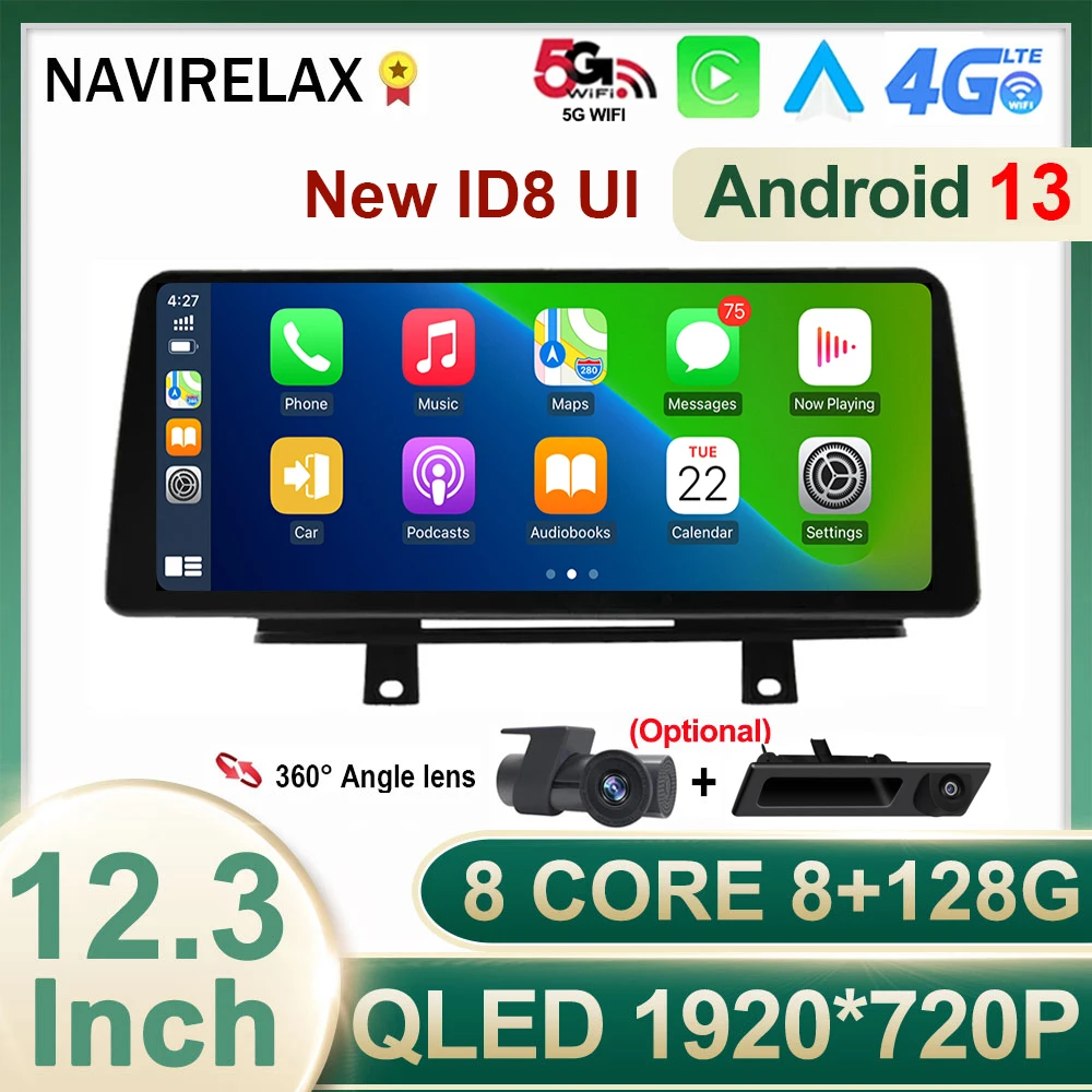 

12,3 "Android 13 1920*720P для BMW F30 F31 F32 F33 F36 RHD NBT Автомагнитола GPS Carplay Радио Мультимедийный видеоплеер навигатор BT