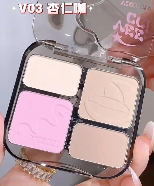 VEECCI Paleta de maquiagem para contorno facial, iluminador de longa duração, pó fosco, sombra para os olhos do nariz, cosméticos