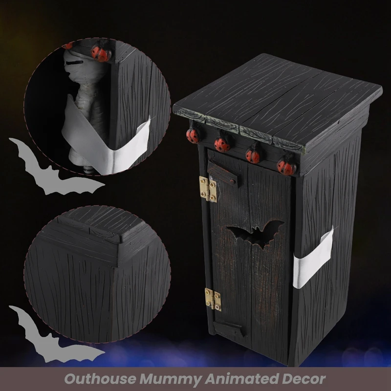 Outhouse Mummy Animated Decor, Animated Talking Farting Mummy Outhouse, Mummy Toilet Outside The House Halloween