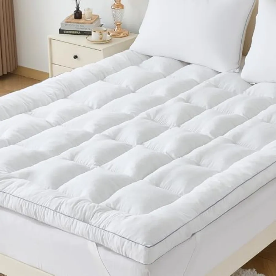 

2 Inch Memory Foam Mattress Topper for Back Pain Extra Soft Pillow Top Mattress Topper Fluffy Shredded Memory Foam Filled