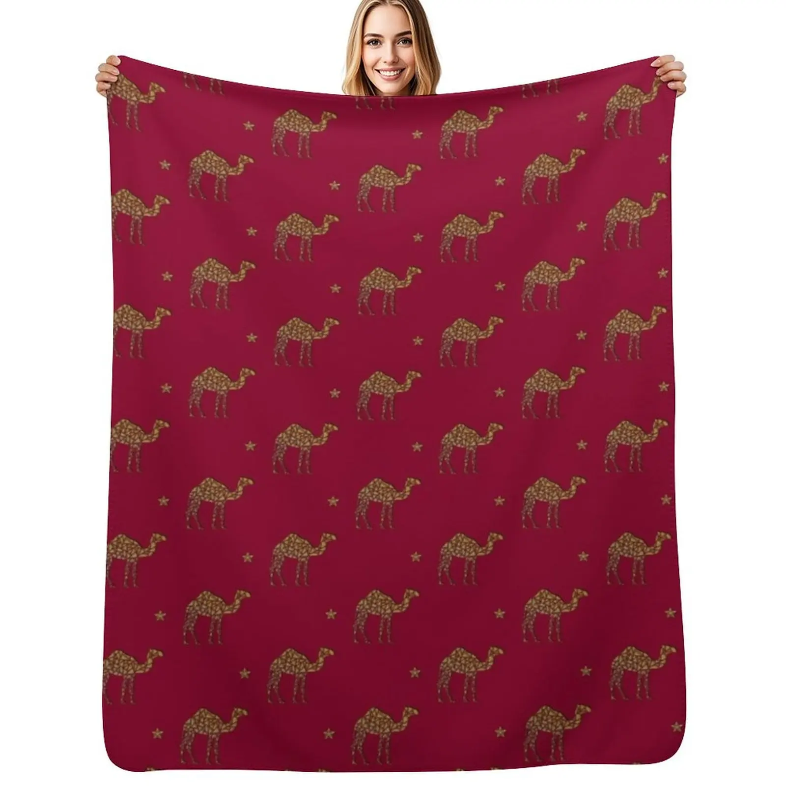 Christmas camel design for desert dwellers, those who love camels, and the KAUST community Throw Blanket
