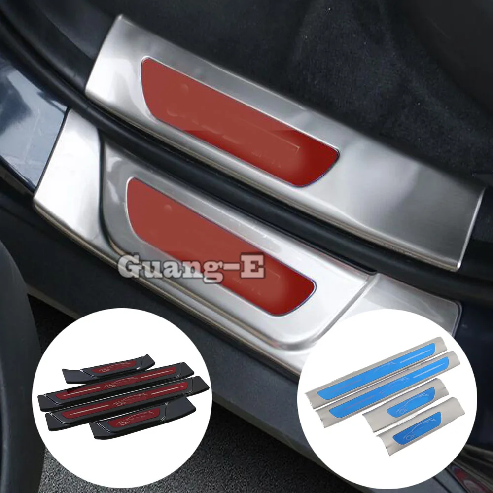 

For Hyundai IX35 2018 2019 2020 Car Door Cover Internal Styling Inner Trim Outside Threshold Inside Pedal External Moulding 4pcs