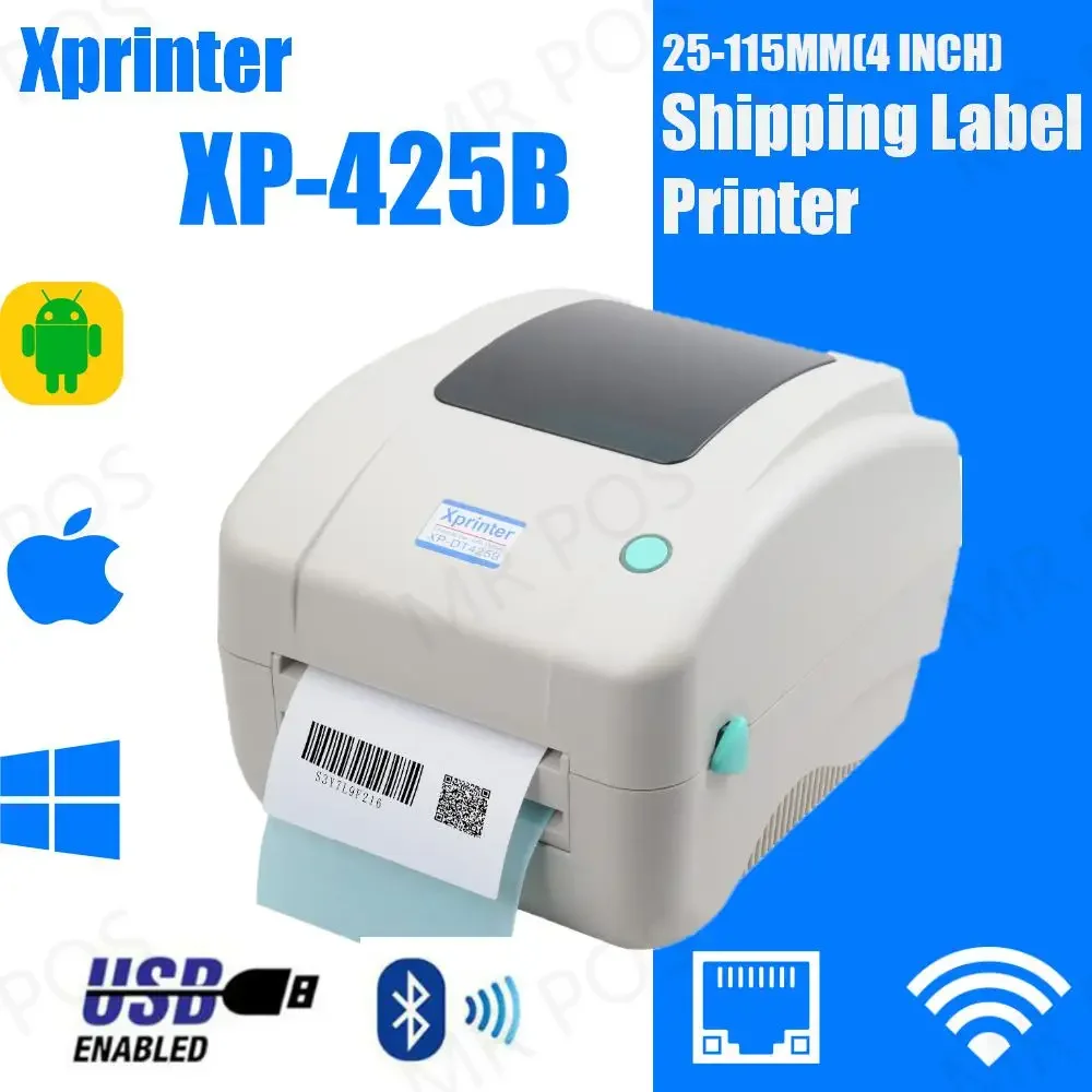 

Xprinter DT425B Thermal Label Printer 4inch WiFi Thermal Shipping Label Printer Thermal Barcode Printer DPD POCHTA Barcode Maker