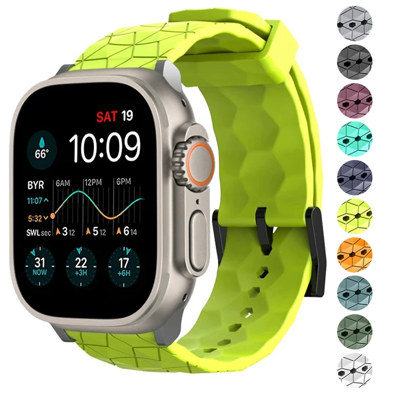 Pasek do Apple Watch z motywem piłki nożnej, kompatybilny z Ultra 3 2 1 49mm 46mm 42mm 45mm 44mm 41mm 40mm, bransoletka do iWatch Series 11 10 9 8 SE 3