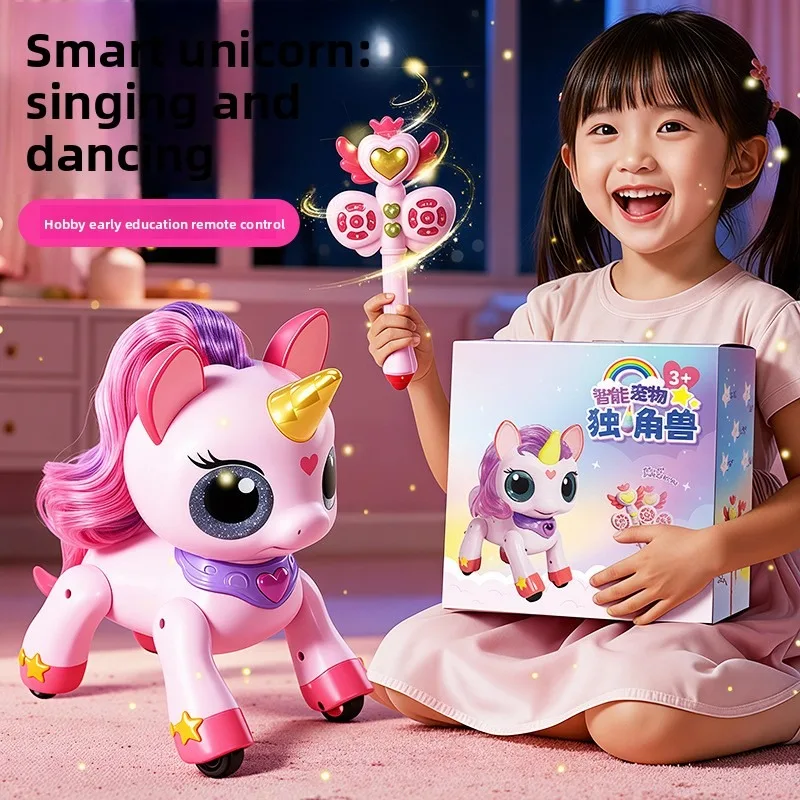 New Intelligent Remote Control Machine Pony Unicorn - Electronic Pet with Magic Wand, Girl's Birthday Gift & Children's Toy