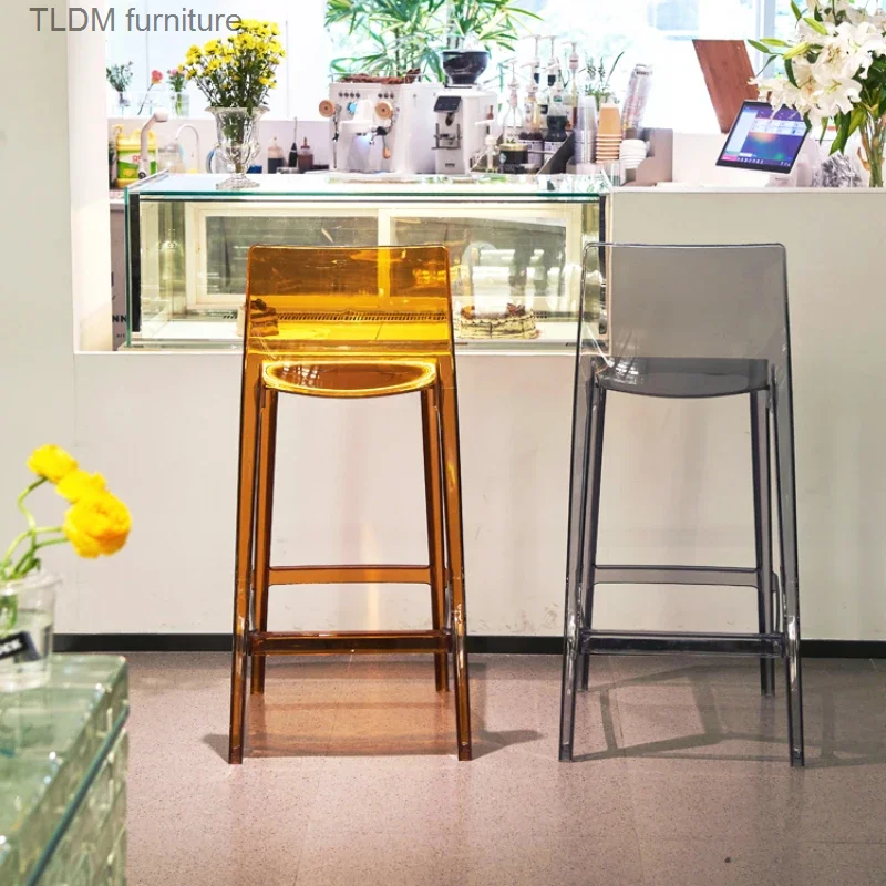 

Transparent Acrylic Modern Bar Chairs Dining Reception Counter Stool Office Bar Chairs High Design Cadeira Bar Furniture MR50BC