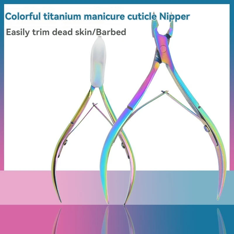 Colorful Nail Cuticle Nipper Clipper 1 Pcs Colorful Scissor Plier Dead Skin Remover Clear Nail Art Tool for Beauty Salon