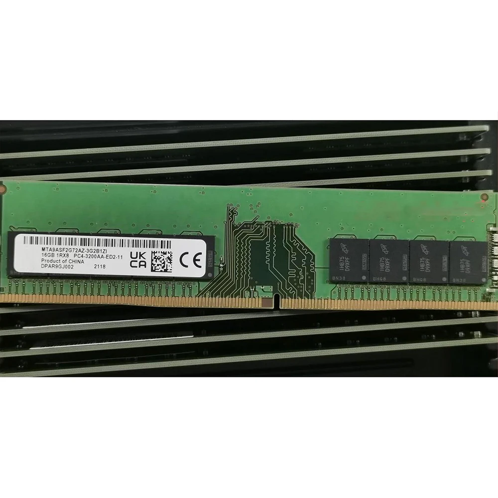 1PCS Server Memory For MT RAM 16G 16GB 1RX8 DDR4 3200 PC4-3200AA-R REG MTA9ASF2G72PZ-3G2B1