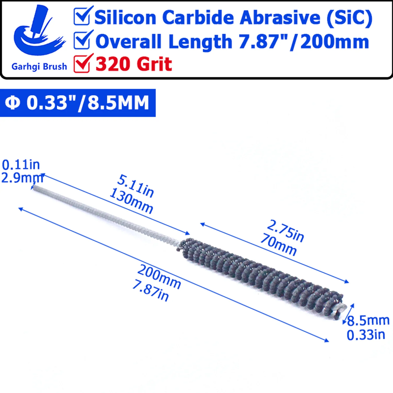 320Grit Zylinder Hone Ball Pinsel Werkzeug Siliziumkarbid Metall Motor Ventilführungen Entgraten Carbon Entfernung Crosshatching Polieren